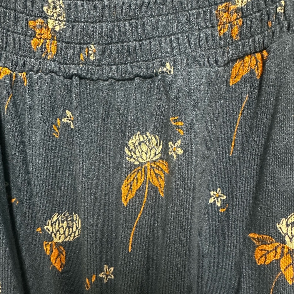 Free People Lana Floral Off-Shoulder Blue Tunic Top - Picture 7 of 9